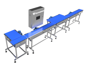 Conveyor line for orientation of chocolate bar