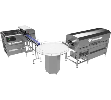 Линия для загрузки банок в корзины автоклава