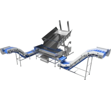 Узел распределения рыбы после дефростации